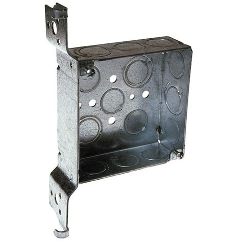 4 in welded square electrical box bracket|OHLECTRIC 4” Welded Square Steel Electrical Box with MC .